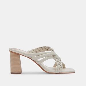 Dolce Vita Pipin Embossed Leather Heels Ivory/Bone 5